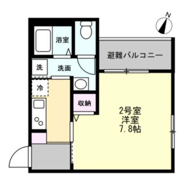 フォレストテラス鶴間(1K/2階)の間取り写真