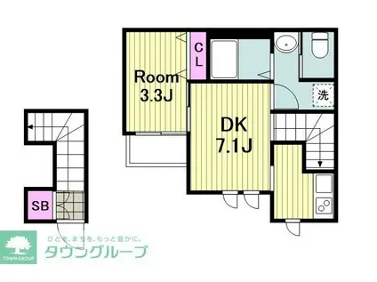 メゾン・ド・M(1DK/2階)の間取り写真