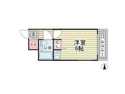 ライオンズマンション神戸花隈(ワンルーム/3階)の間取り写真