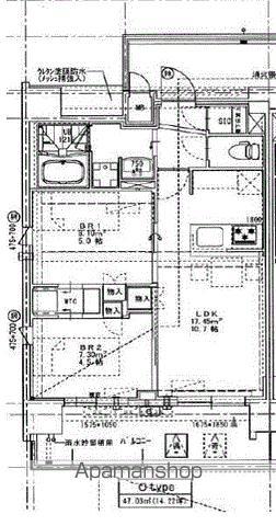 S-RESIDENCE錦糸町パークサイド(1SDK/9階)の間取り写真