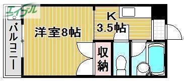 メゾン フルールII(1K/3階)の間取り写真