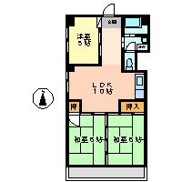蜆橋ハイツ(2LDK/1階)の間取り写真