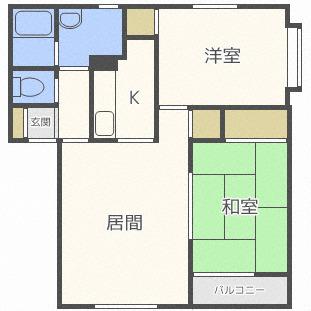 セレール26(2LDK/2階)の間取り写真