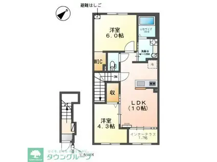 メルヴェール(2LDK/2階)の間取り写真