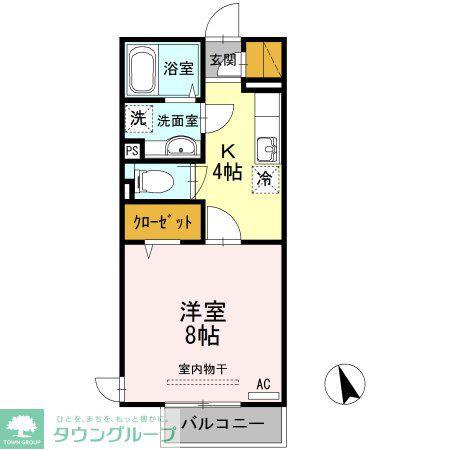 グレイス田町(1K/2階)の間取り写真