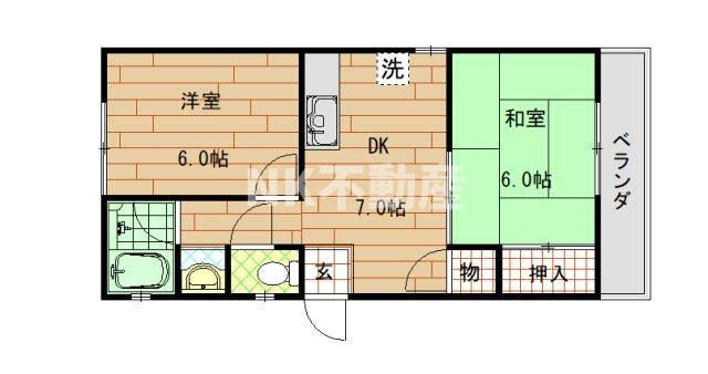 清光マンション(2DK/3階)の間取り写真