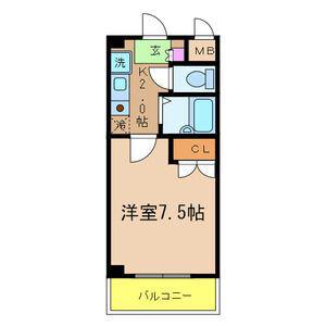 ソレイユ畷(1K/1階)の間取り写真