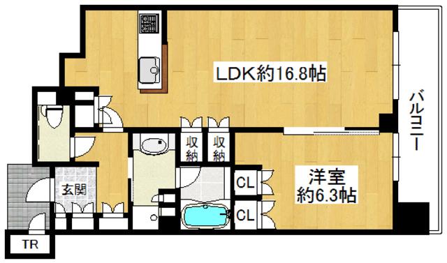 ジオタワー高槻MUZE FRONT(1LDK/8階)の間取り写真