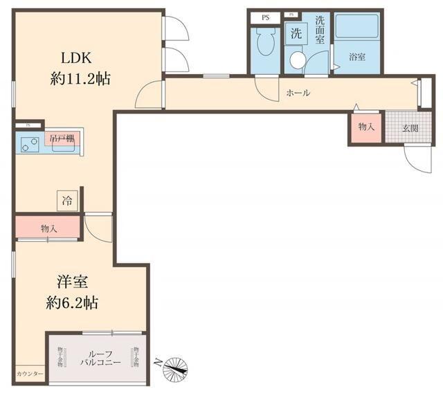 スマイル K(1LDK/3階)の間取り写真