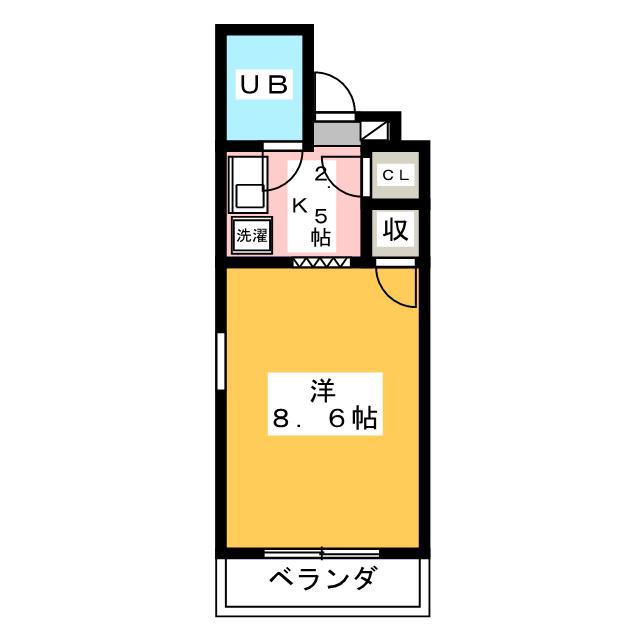 リエス岐阜元町(1K/5階)の間取り写真