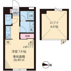 桜森スクエアI(ワンルーム/2階)の間取り写真