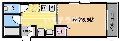 フォルツァ和田岬(1K/3階)の間取り写真