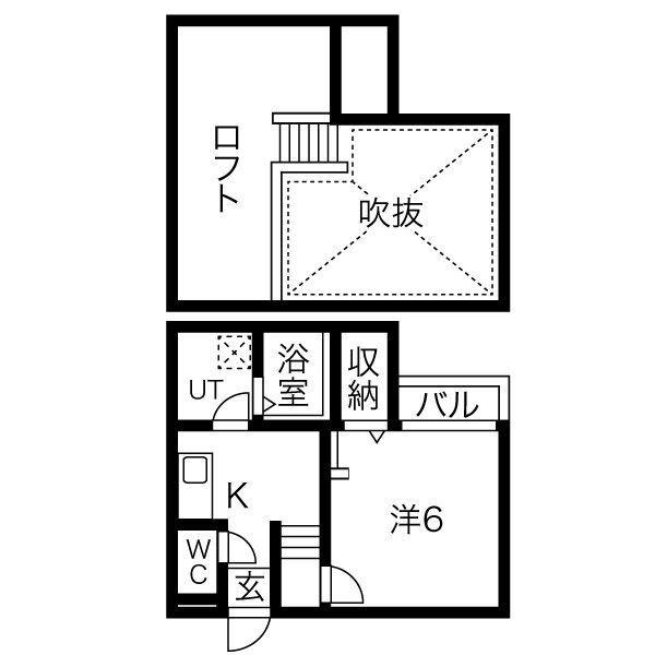 CREO庄内通七番館(1K/1階)の間取り写真