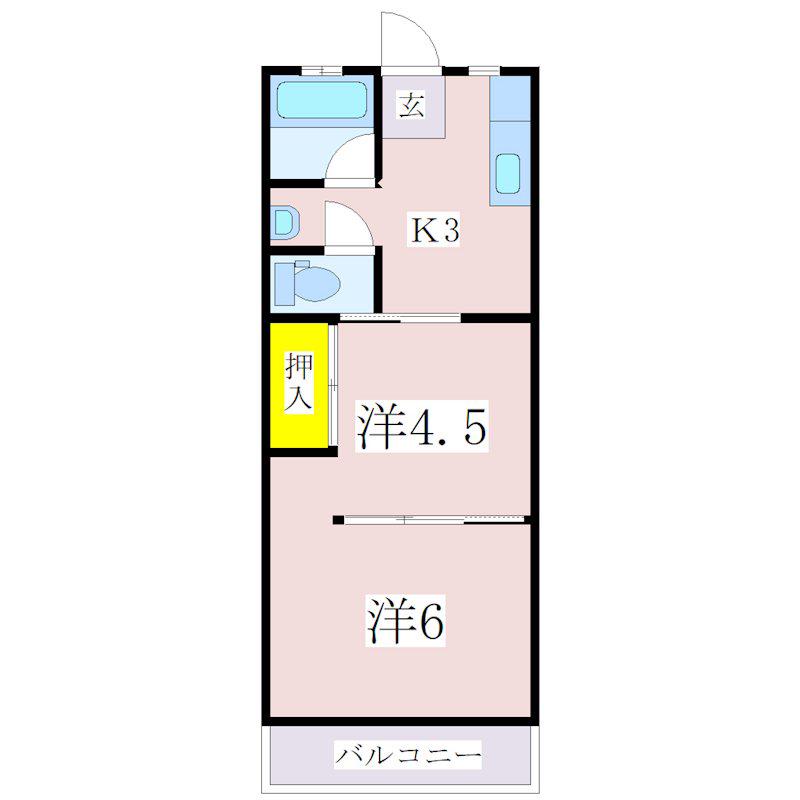 M&H BLD(2K/3階)の間取り写真