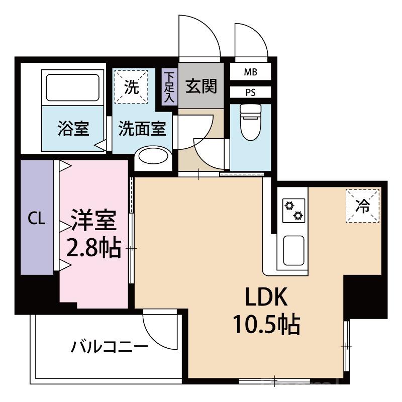 リューデサンテ(1LDK/5階)の間取り写真