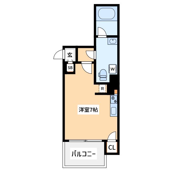 プレセダンヒルズ八王子(ワンルーム/9階)の間取り写真