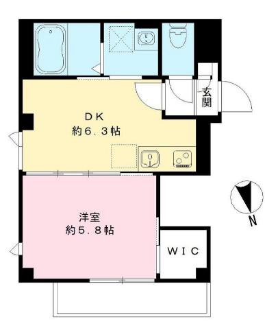 カーガ大塚(1DK/4階)の間取り写真