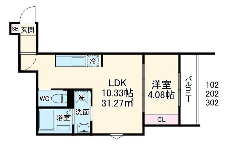 GRADUS日進町(1LDK/1階)の間取り写真