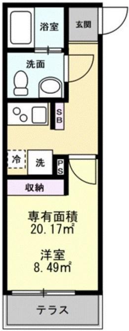 SAIL五香南(1K/3階)の間取り写真