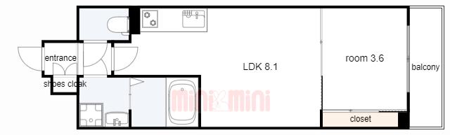 LIVIAZ KOBE LAMER(1LDK/4階)の間取り写真