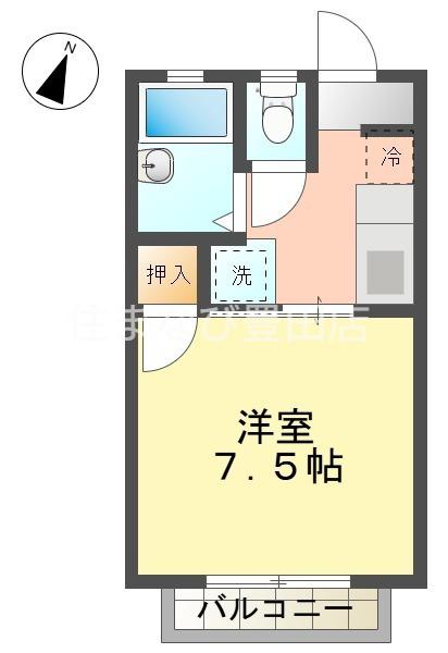シェーネハイムI(1K/2階)の間取り写真