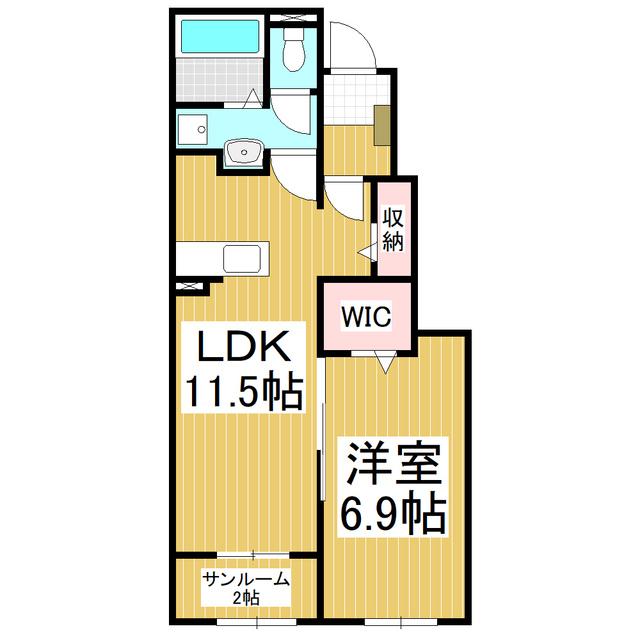コンフォーティア信濃大町II(1LDK/1階)の間取り写真