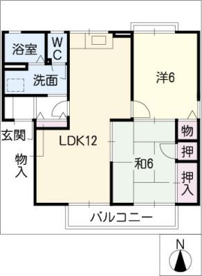 MYセジュール(2LDK/1階)の間取り写真