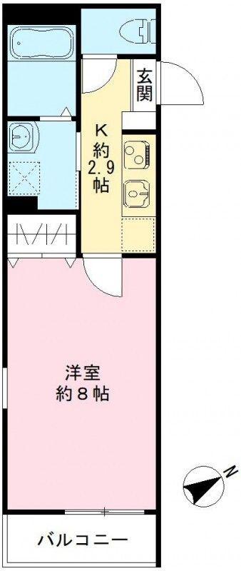 東武東上線 志木駅 徒歩8分 2階建 築16年(1K/1階)の間取り写真