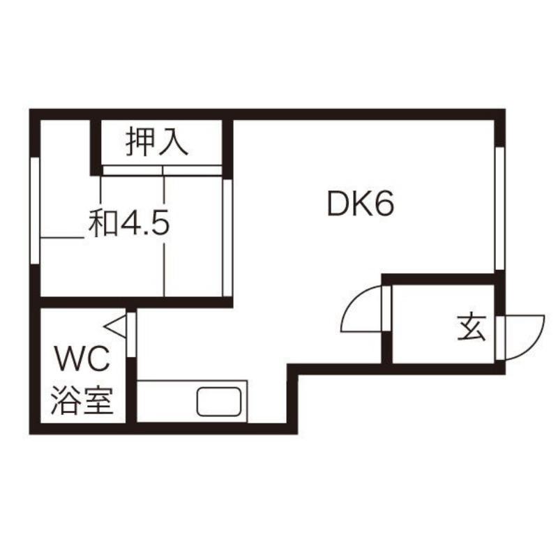 あけぼのハイツ(1DK/1階)の間取り写真