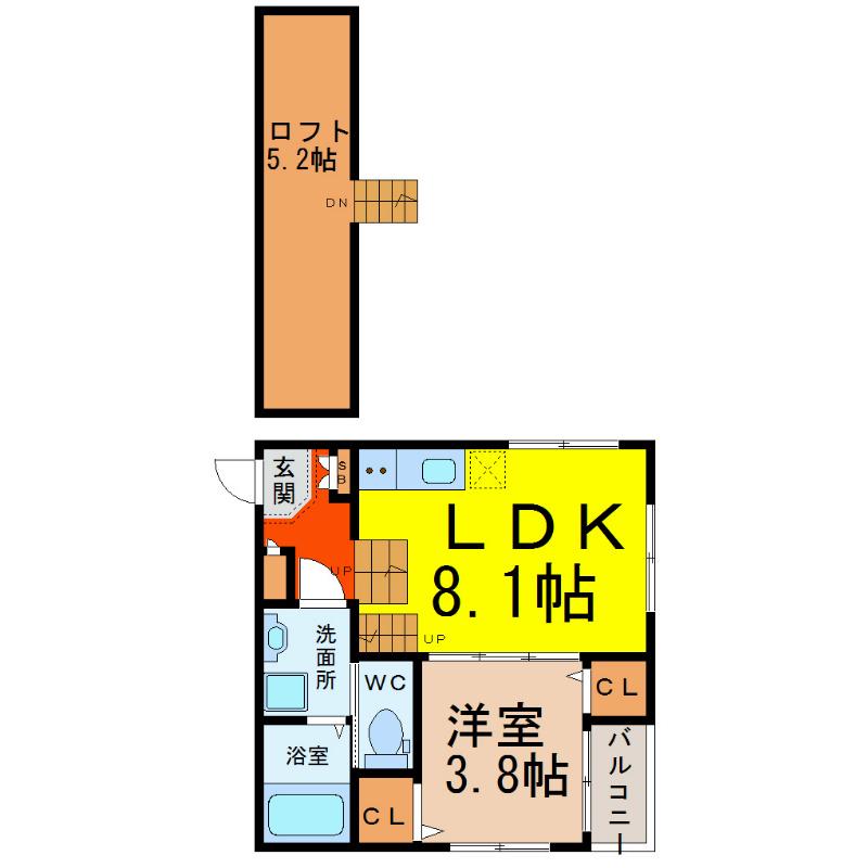 MAISONLALUMIERE(1LDK/1階)の間取り写真