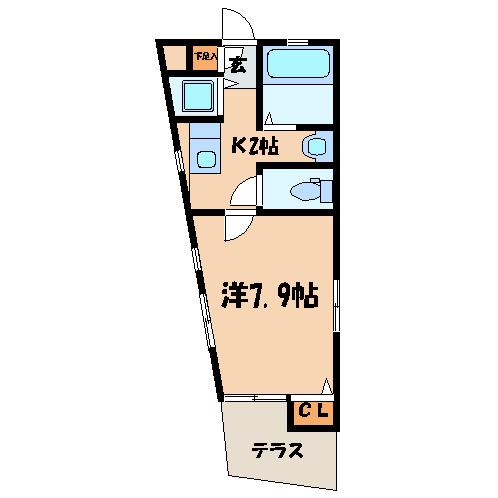 ネーブルヒロ(1K/1階)の間取り写真