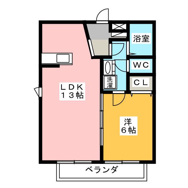 コーポビオラA(1LDK/1階)の間取り写真