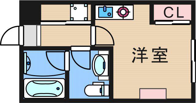 パラドール北加賀屋(ワンルーム/3階)の間取り写真