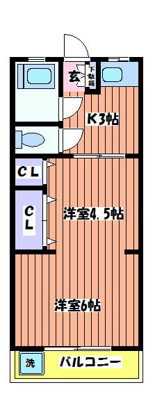 メゾン矢嶋(2K/3階)の間取り写真