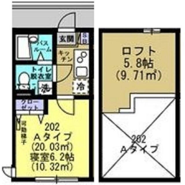 HOUZEN 12(1K/2階)の間取り写真