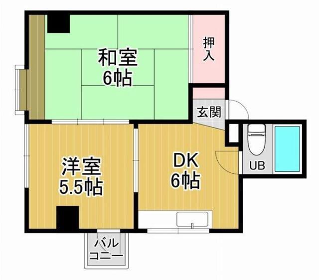 アフェールJ新小岩(2DK/4階)の間取り写真