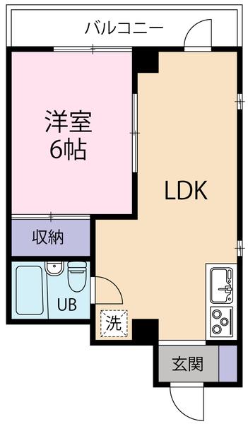 ドムス富士(1LDK/3階)の間取り写真