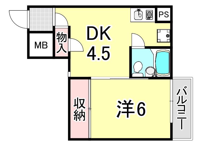 パラツィーナ立花(2K/4階)の間取り写真