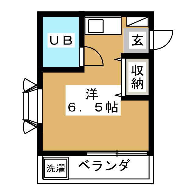 シティーハウス90(ワンルーム/2階)の間取り写真
