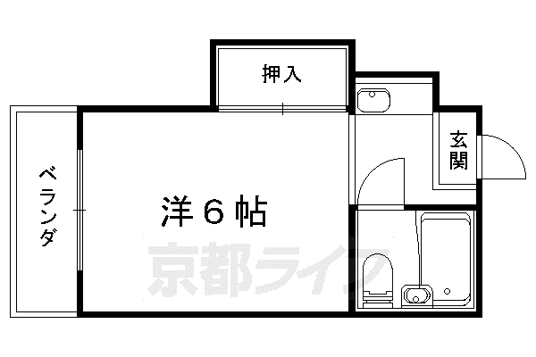 アルページュ桃山(1K/2階)の間取り写真