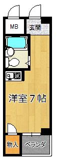 COCO MAISON 姫島(ワンルーム/4階)の間取り写真
