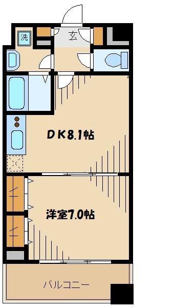 エスペラール(1DK/3階)の間取り写真