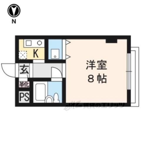 キャンパスコーポソレイユ(1K/2階)の間取り写真