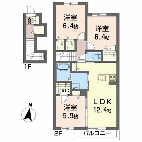 シャーメゾン ベルベディア II(3LDK/2階)の間取り写真