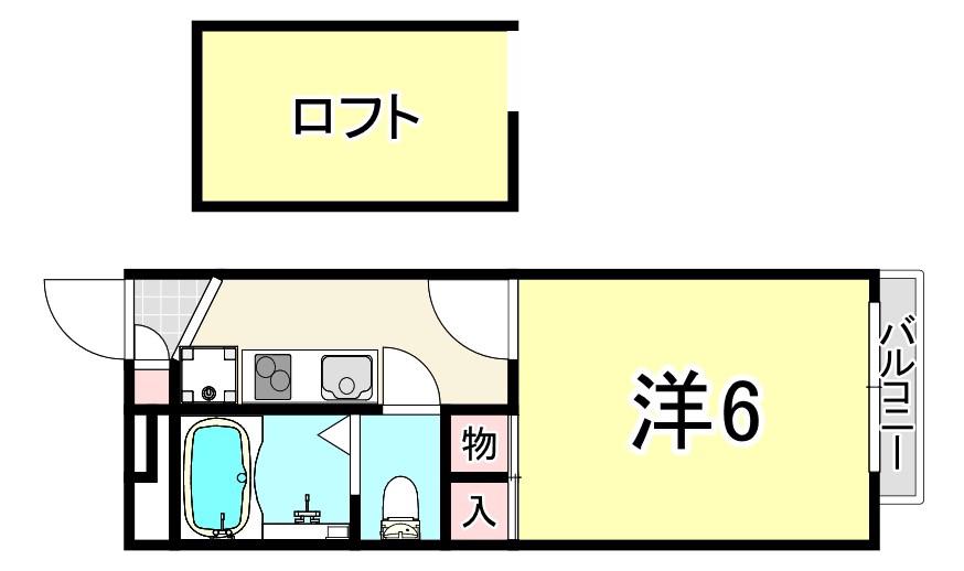 レオパレスさつき(1K/1階)の間取り写真