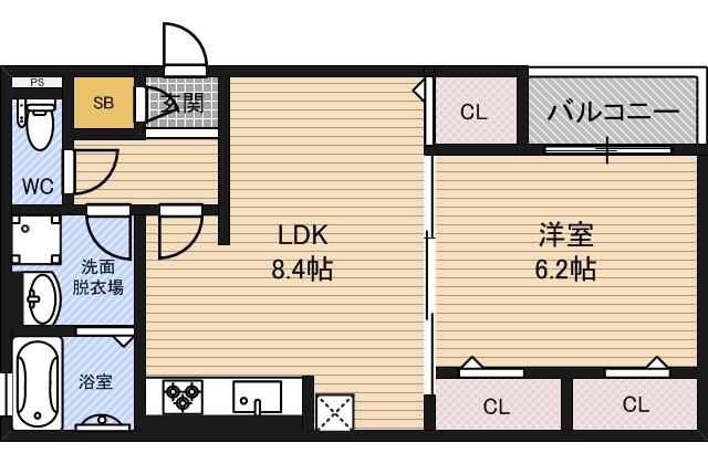 ルピナス(1LDK/2階)の間取り写真