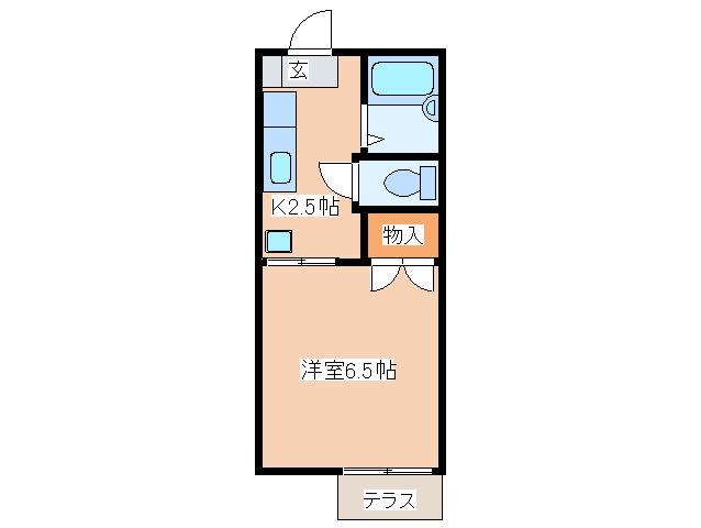 フロイデンハイム(1K/1階)の間取り写真