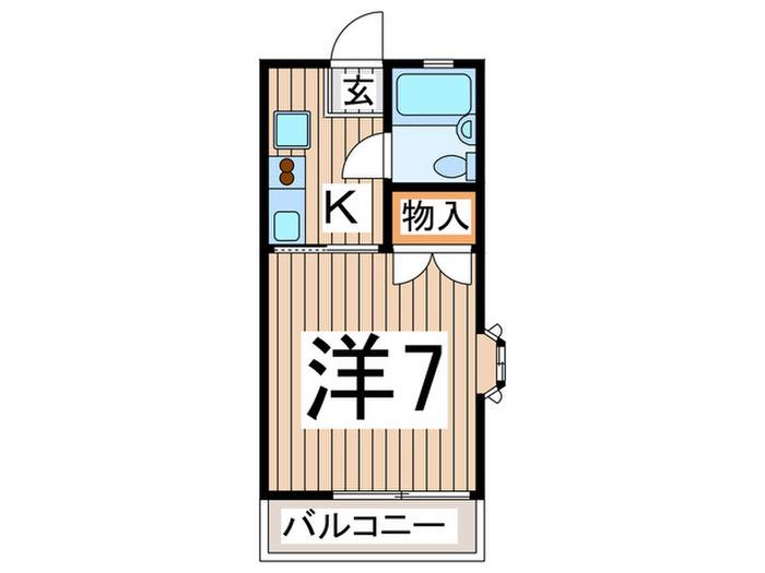 ソレーユ高舟(1K/1階)の間取り写真