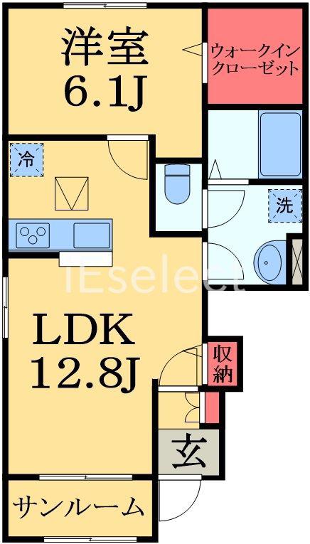 カーサ リザイヤ I(1LDK/1階)の間取り写真