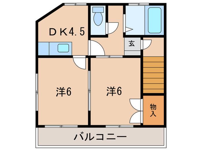 フルヤマンション(2DK/3階)の間取り写真